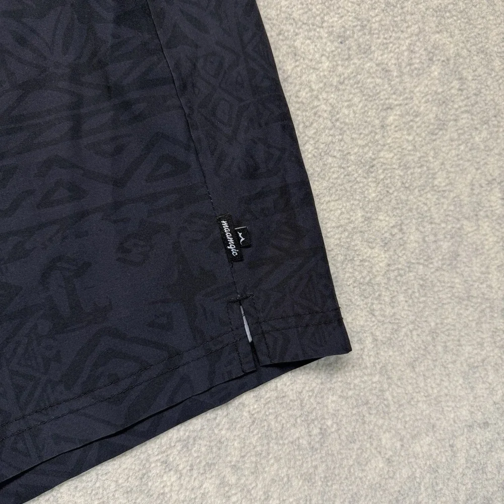 Maamgic‎ Mens Swim Trunks Lot of 2 XXL Lined Black Print Gray Camo Shorts